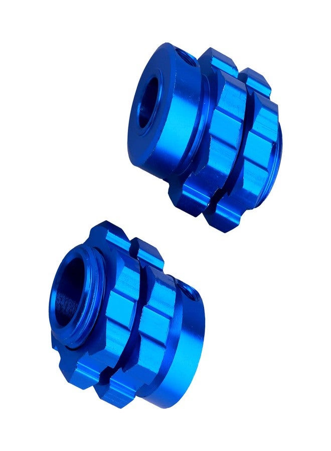 CrazyHobby Aluminum 17mm Wheel Hubs/Nuts Splined for 1/10 Traxxas E-Revo Summit T-Maxx, Set of 4 (Navy Blue) - Image 3